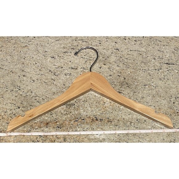 10pk. Classic Child’s/ Petite Notched Solid Wood Glossy Maple Hangers 13.75” - Picture 1 of 3